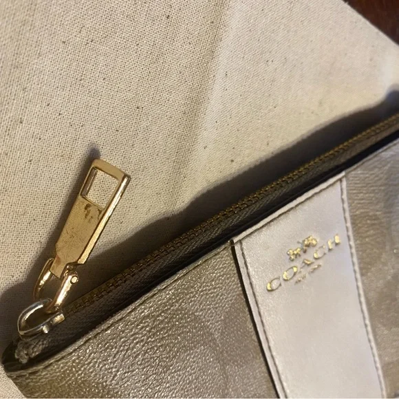 Coach Tan and Cream Wristlet - Picture 7 of 7